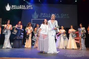 Lorena Aguilera se alza en Telde con el título de Belleza Gay Canarias 2018 (Foto Francisco Javier Santana)